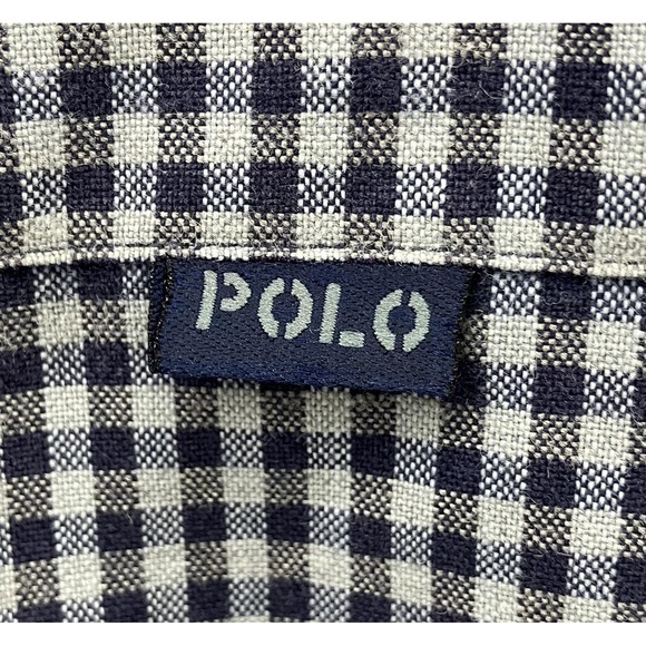 Vintage Polo Ralph Lauren Shirt Mens Large Blue White Gingham GI Cotton 2000s - Picture 9 of 9